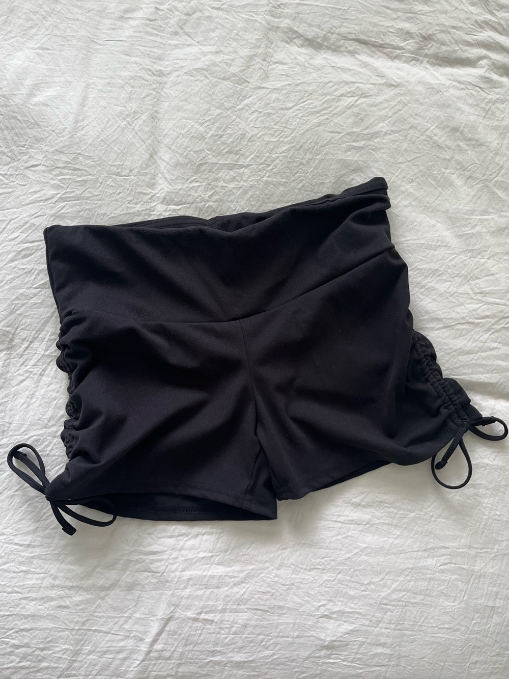 No Boundaries Black High Waist Side-Draw Shorties